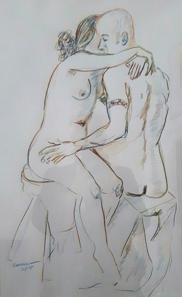 Akt, Paar 
50 x 70 cm, Kreide, 2015