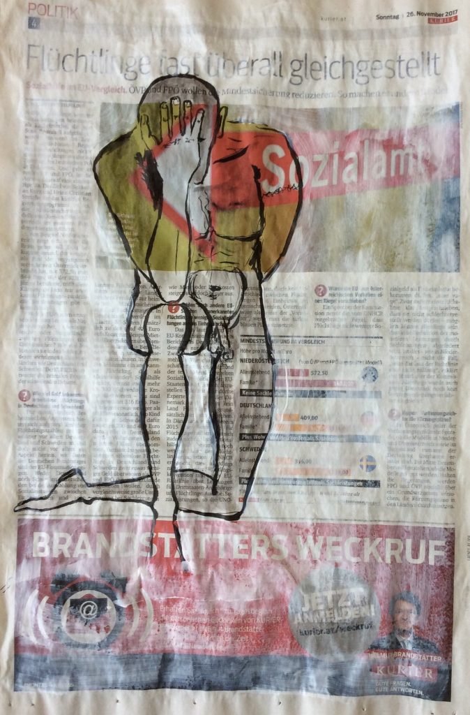 Übermalung, Nachdenklich
50 x 60 cm, Mischtechnik, 2017
