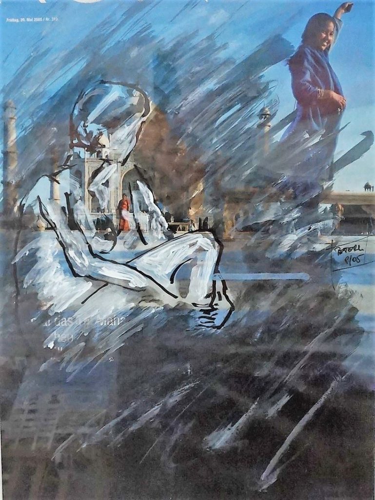 Übermalung,Spirituelles Indien
50 x 60 cm, Mischtechnik, 2007
