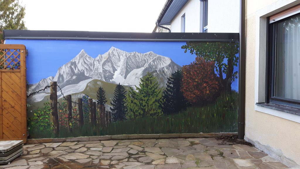 Grimming
400 x 200 cm,Acryl ,Wandfarbe,2009