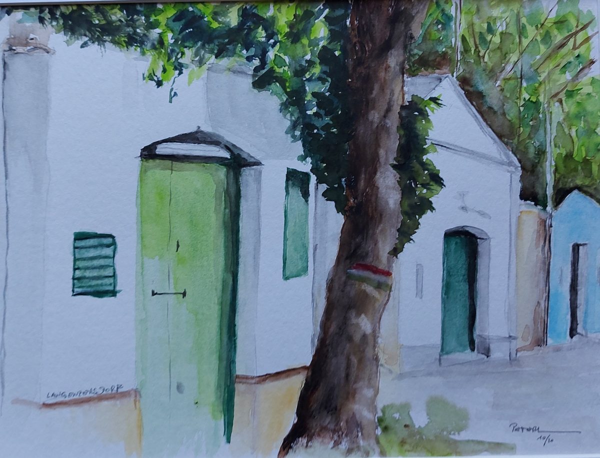 Kellergasse Langenzersdorf, Aquarell, 50×40 cm