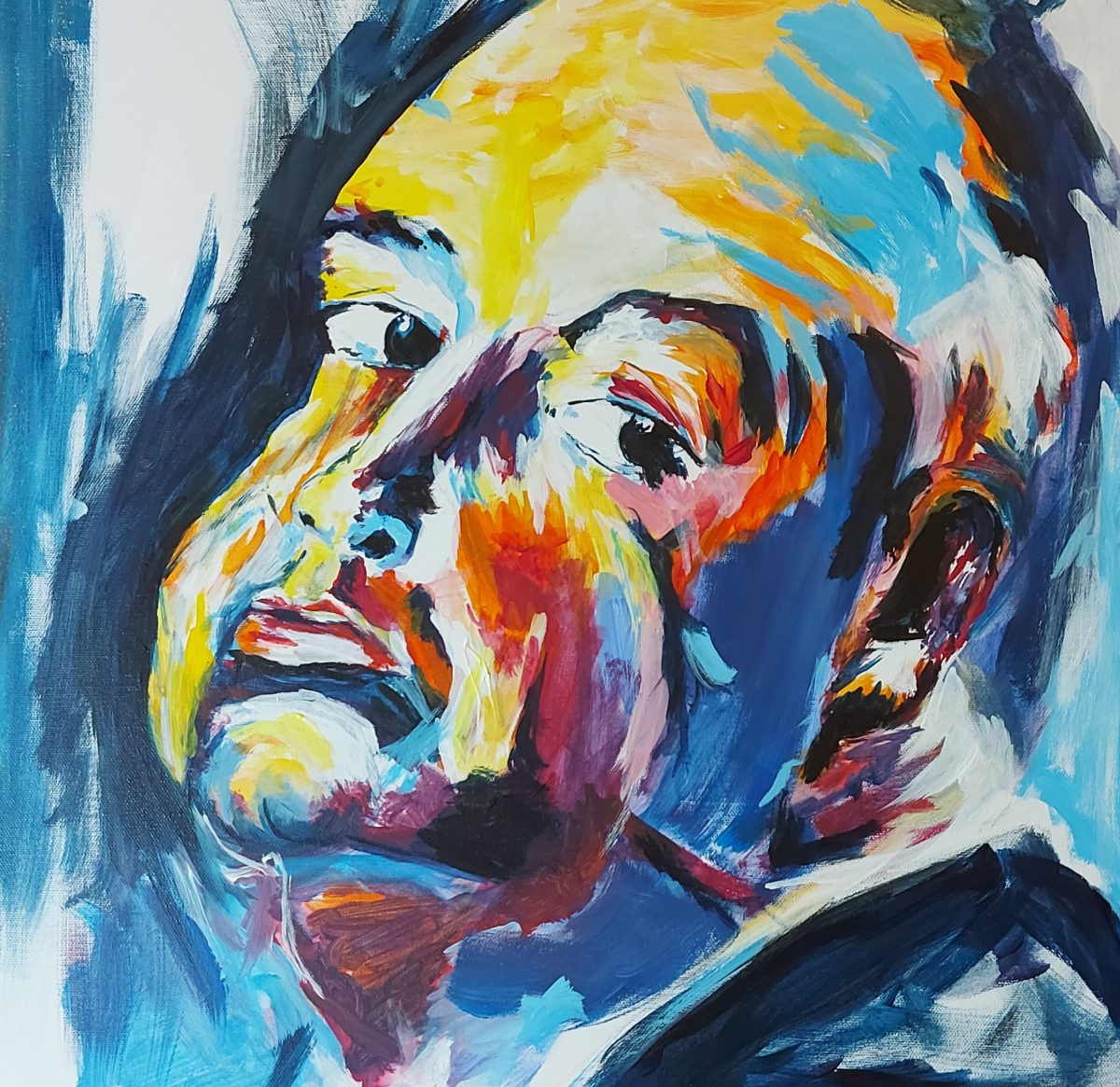 Portrait „Hitchcock“ Acryl, 50 x50 cm