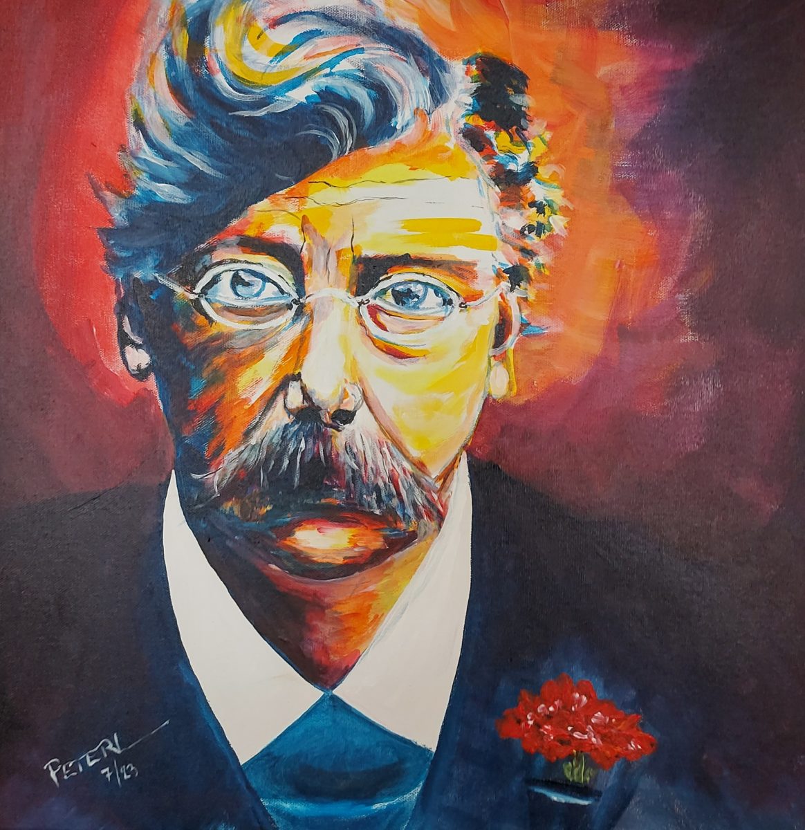 Acryl-Portrait „Victor Adler“, 50×50 cm,2023